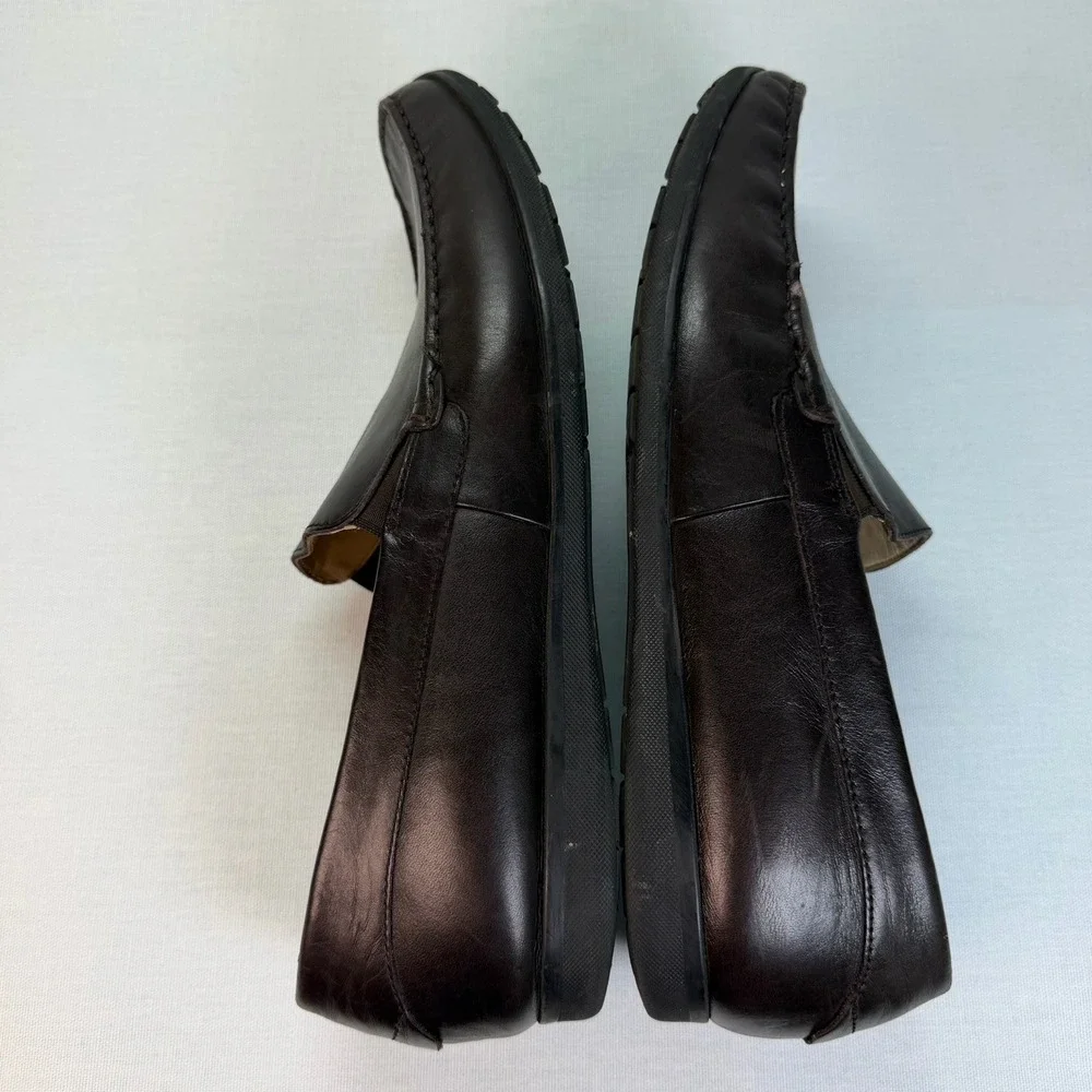 ECCO Leather Dallas Moc Mens Slip on Driving Loafer Dark Brown EU 44